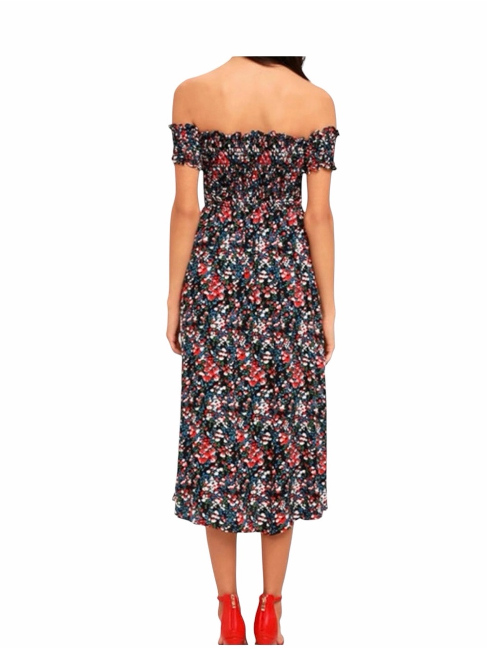 LuLu’s Off-Shoulder Floral Midi Dress - Picture 4 of 12